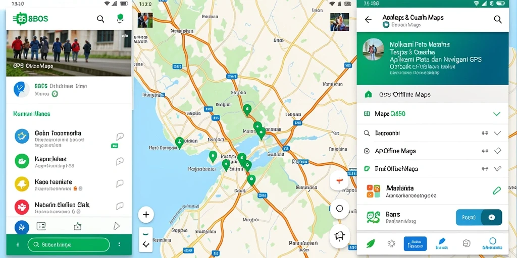 Tampilan antarmuka 88BOS dengan fitur navigasi GPS Offline.