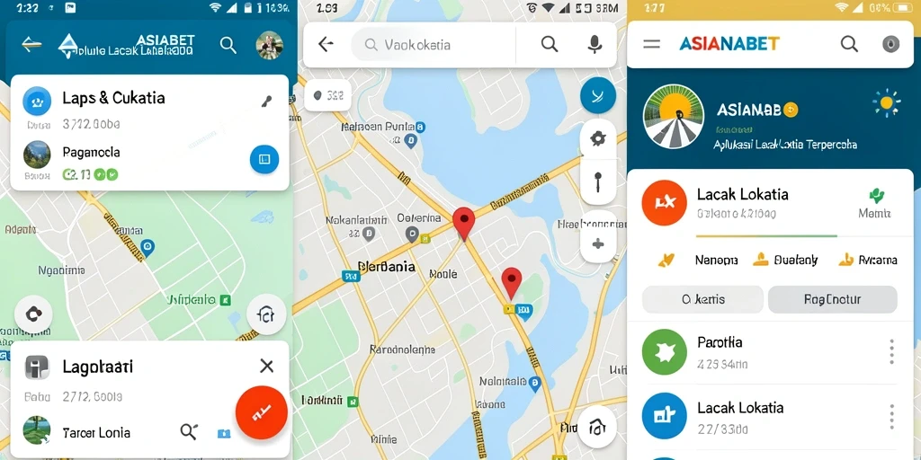 Tampilan utama aplikasi ASIANABET dengan fungsi Lacak Lokasi yang responsif.