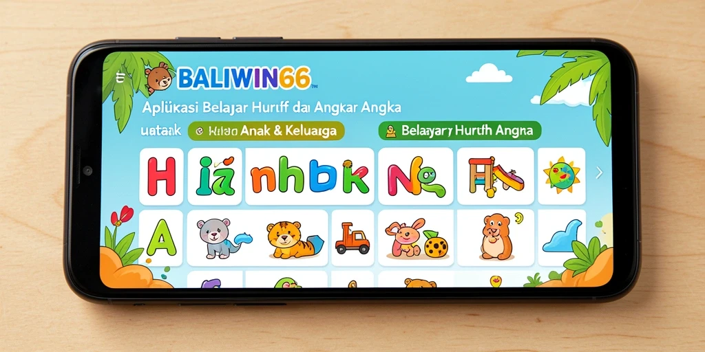 Tampilan aplikasi BALIWIN66 yang ceria dan menarik untuk belajar huruf dan angka.