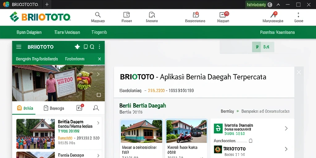 Antarmuka BRIOTOTO menampilkan berita daerah secara jelas dan menarik.