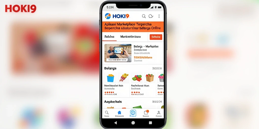 Tampilan antarmuka HOKI9 dengan berbagai kategori produk dan fitur belanja.