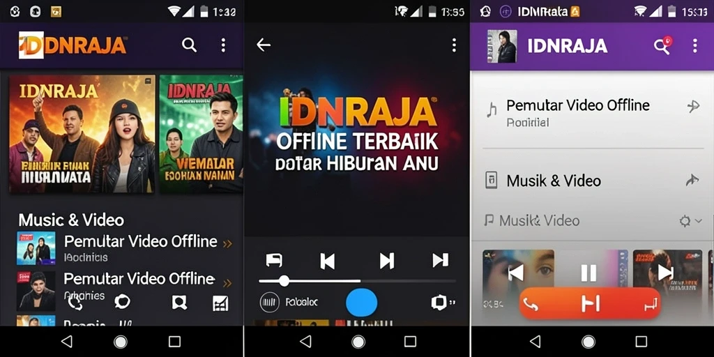 Tampilan antarmuka IDNRAJA yang sederhana dan efektif untuk menonton video offline.