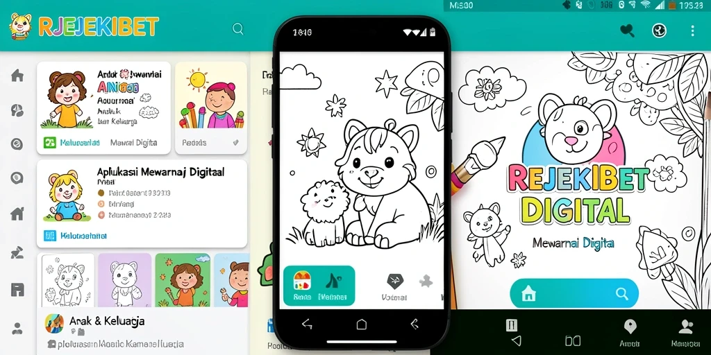 Antarmuka pengguna aplikasi Mewarnai Digital REJEKIBET yang interaktif.