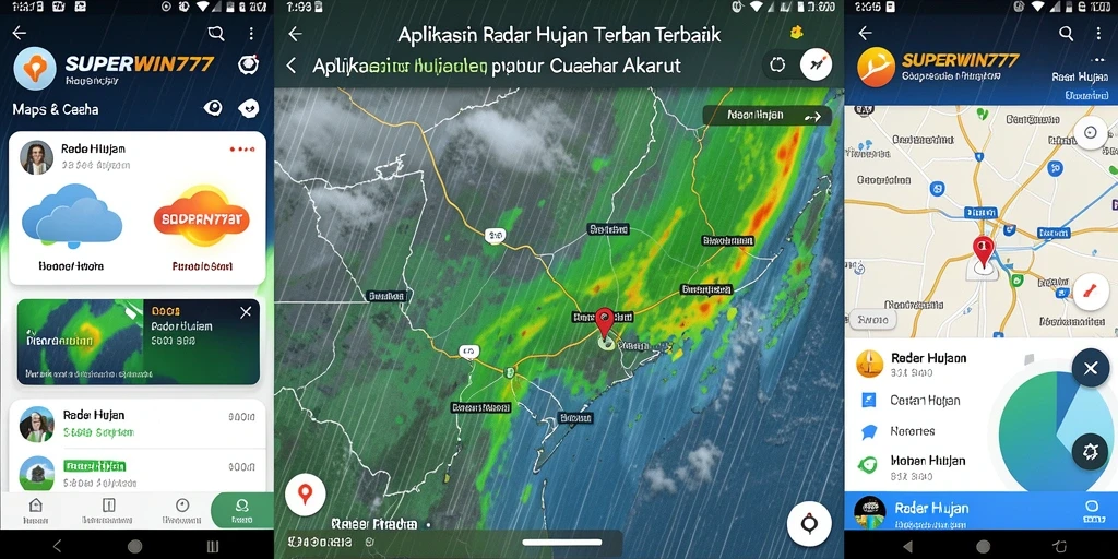 Tampilan utama <strong>SUPERWIN777</strong> dengan fungsi Radar Hujan yang akurat dan informatif.